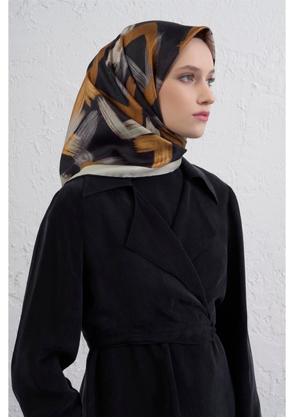 Geometrik Desenli Saf Ipek Twill Eşarp 9413D 80 fiyatları