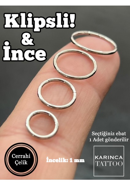 Ince Halka Piercing Nostril Burun Piercing Hızma Kulak Tragus Helix Rook Daith Smiley Dudak Septum