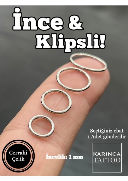 Ince Halka Piercing Nostril Burun Piercing Hızma Kulak Tragus Helix Rook Daith Smiley Dudak Septum modelleri