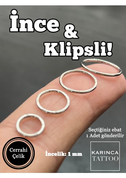 Ince Halka Piercing Nostril Burun Piercing Hızma Kulak Tragus Helix Rook Daith Smiley Dudak Septum indirimleri