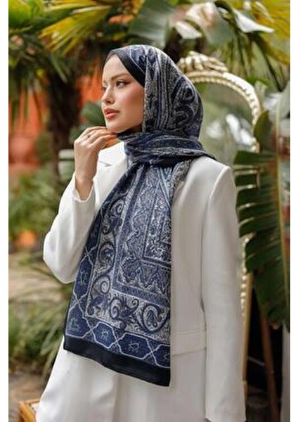 Retro Desenli Pamuk Şal Kadın Lacivert Siyah Ps5 fiyatları