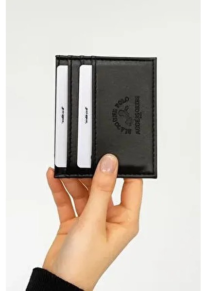 Unisex Suni Deri Ince Model Kağıt Para Bölmeli Kredi Kartı ve Kartvizitlik Kartlık