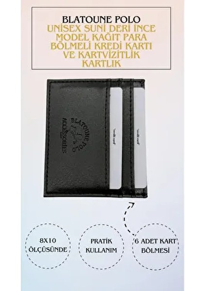 Unisex Suni Deri Ince Model Kağıt Para Bölmeli Kredi Kartı ve Kartvizitlik Kartlık fiyatları