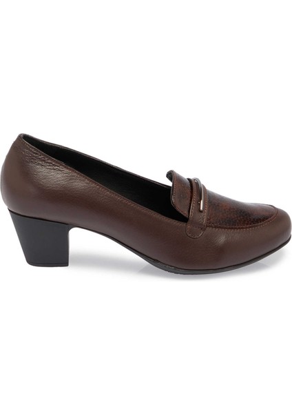 Kahve Hakiki Deri Kadın Topuklu Ayakkabı - K24S1AY67530-A24 modelleri