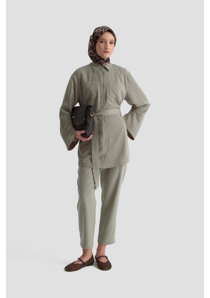 Kemerli Lyocell Takım 25KD1104 Vizon fiyatları