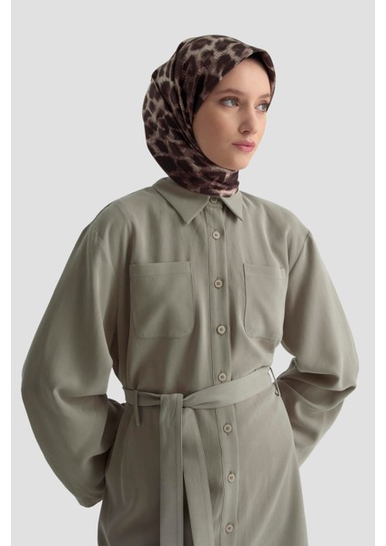 Kemerli Lyocell Takım 25KD1104 Vizon fırsatları