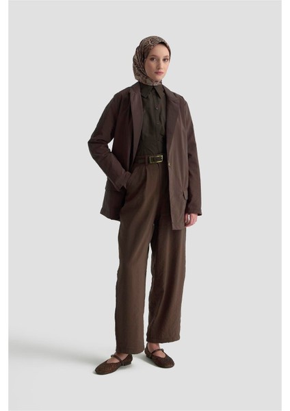 Beli Lastikli Pileli Pantolon 25KD9005 Kahverengi fiyatları