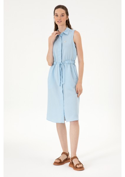 Kadın Açık Mavi Elbise (Dokuma) 50306605-VR003
