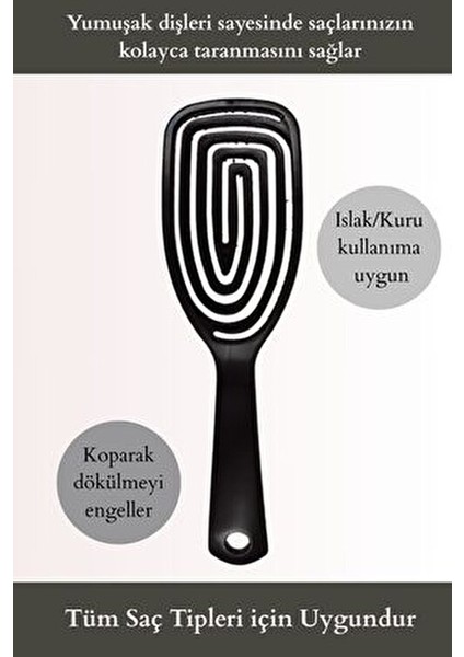 3 Boyutlu Siyah Profesyonel Saç Fırçası fiyatları