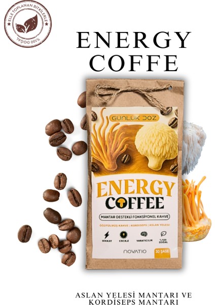 Günlük Doz Energy Coffee - Kordiseps & Aslan Yelesi Mantarlı Fonksiyonel Kahve | Zihin & Enerji