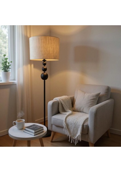 Roma Modern Tasarım Rattan Kumaş Silindir Lambader