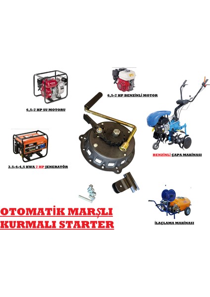 Dalaz, Flash 250 Honda GP160 Çapa Makinası Uyumlu Marşlı Starter Kurmalı