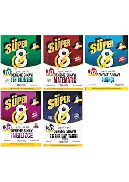 8.sınıf Süper Lgs 5 Branş Deneme Seti (5 Kitap)