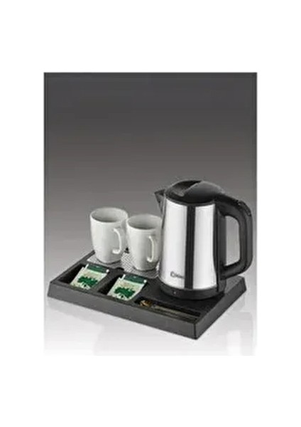 Kkt-33 Otel Tipi Kettle Paslanmaz Çelik Karşılama Tepsili Otel Tipi Kettle