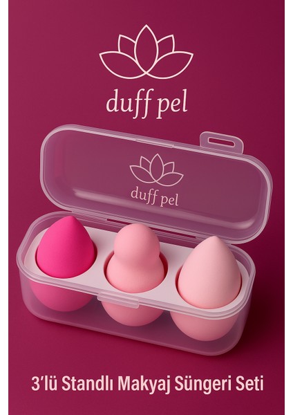 3'lü Sarı Standlı Makyaj Süngeri Seti fiyatları