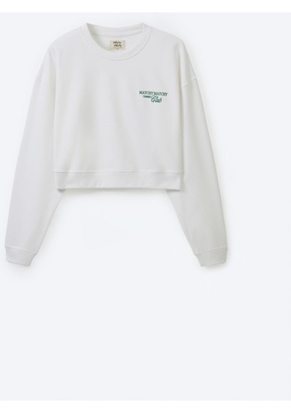 Kadın Beyaz Tennis Club Sweatshirt Xl