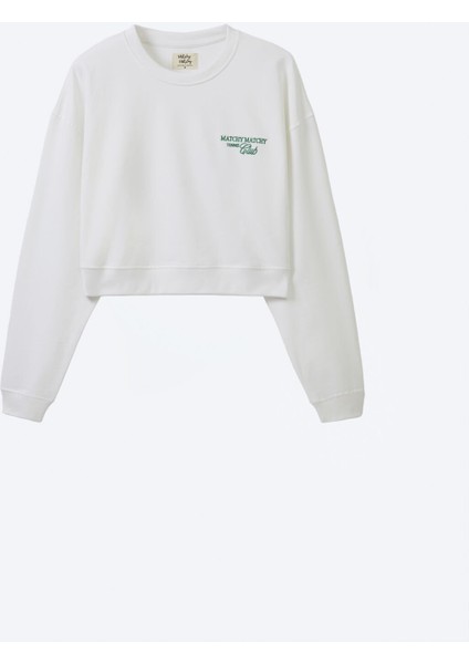 Kadın Beyaz Tennis Club Sweatshirt Xl fiyatları