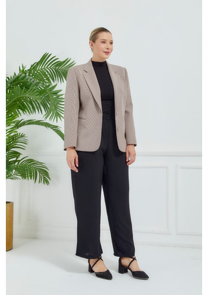 Kadın Pötikareli Düğmeli Klasik Ceket indirimleri