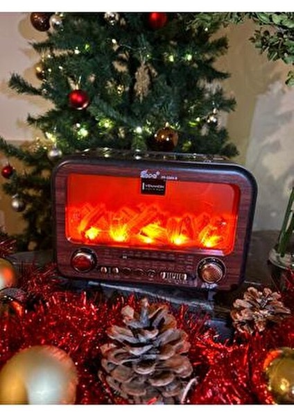 FP-2393-S Epe Şömineli Nostaljik Radyo Güneş Enerji Panelli Bluetooth Speaker fiyatları