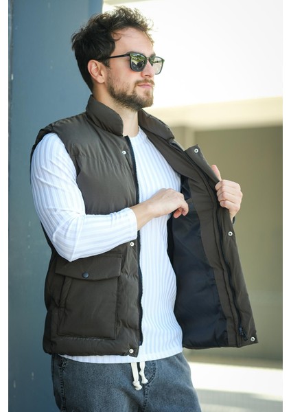 Octave Suya Dayanıklı Kapaklı Cepli Etiket Detaylı Dik Yaka Erkek Şişme Yelek fiyatları