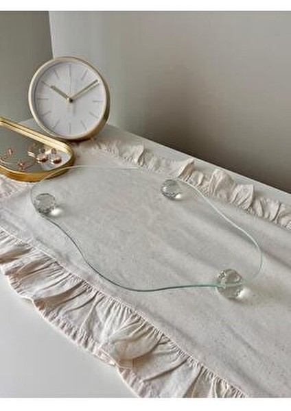 Dekoratif Elmas Top Ayaklı Bulut Cam Sunumluk/organizer.