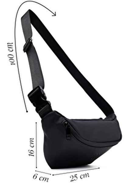 Erkek Siyah Mini Bel Çantası 25SBD30126F fiyatları