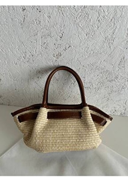 Kadın Mini Hasır Çanta Kemer Detaylı Ergonomik Tasarım Yaz Koleksiyonu fırsatları