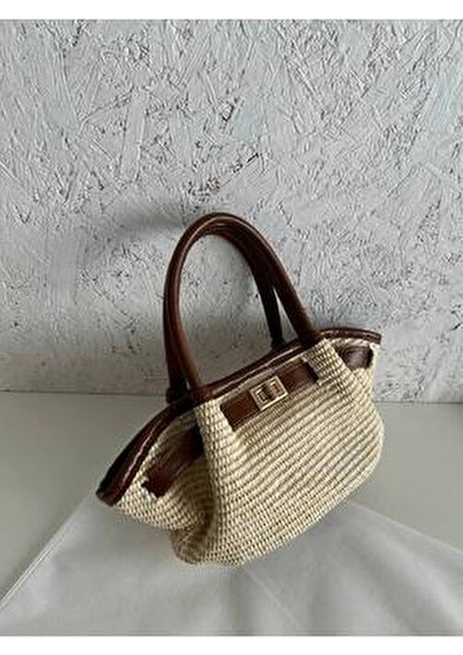 Kadın Mini Hasır Çanta Kemer Detaylı Ergonomik Tasarım Yaz Koleksiyonu indirimleri