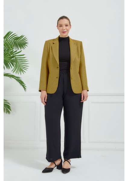 Kadın Pötikareli Düğmeli Klasik Ceket fiyatları