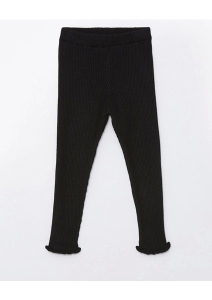Lcw Kids Siyah Beli Lastikli Basic Kız Çocuk Tayt
