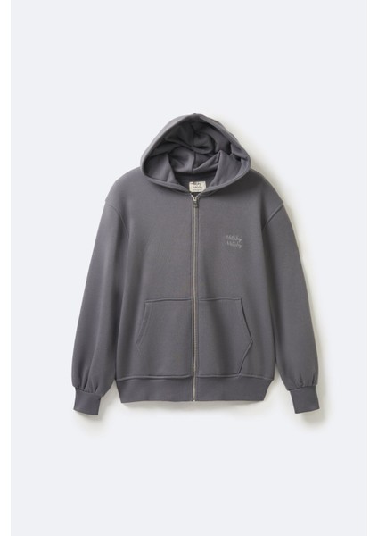 Kadın Kapüşonlu Antrasit Sweatshirt S