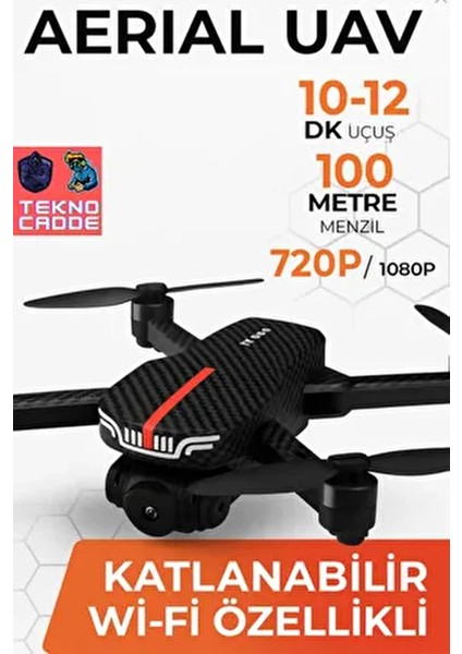 Aerial Uav 15DK Uçuş 1080P Hd Katlanır Mini Drone