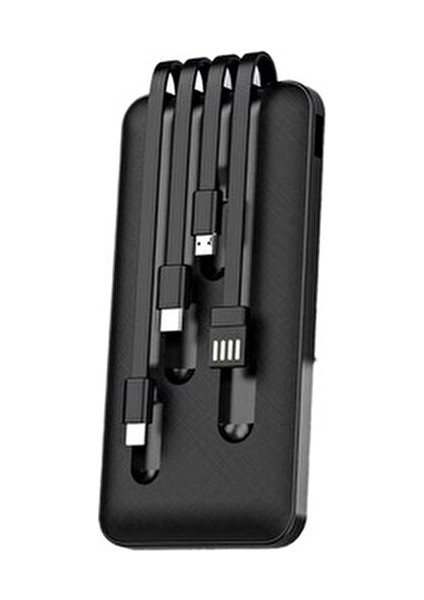 9030 LCD Göstergeli 10.000MAH Powerbank Hızlı Şarj / Type-C-Usb-Ios Lightning-Micro USB Çoklu Kablo indirimleri