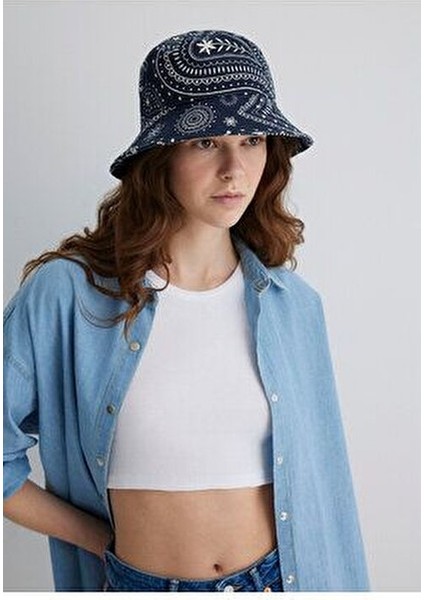 Baskılı Lacivert Bucket Şapka 1912974-70491