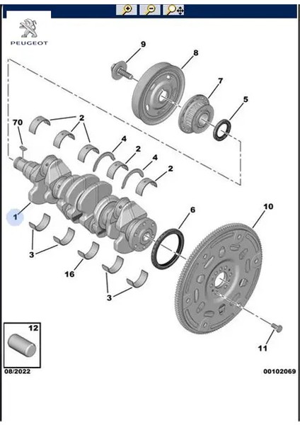 Krank Mili 207-307-308-C3-C4-FOCUS 1.6hdi
