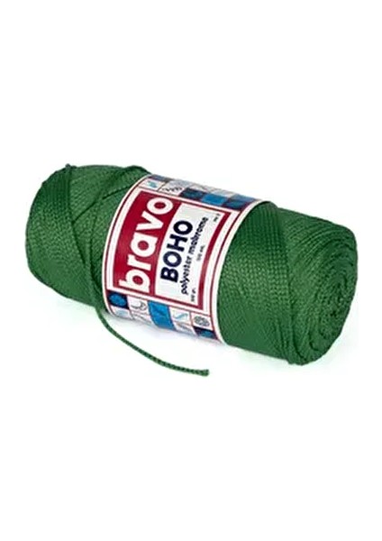 Boho Polyester Makrome İplik 100 gr 3 mm (Renk Kodu:172) Yeşil