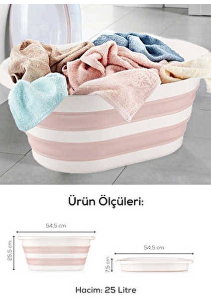 25 Litre Pembe Katlanır Çamaşır Sepeti Plastik Malzeme fırsatları