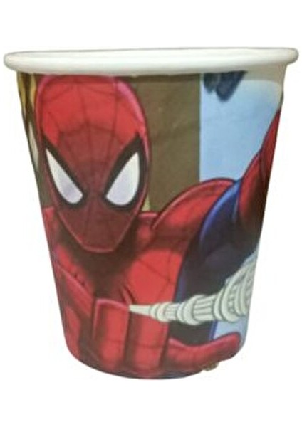 Örümcek Adam Spiderman 16 Kişilik Tabak Bardak Peçete Masa Örtüsü Seti Kırmızı Renkli modelleri