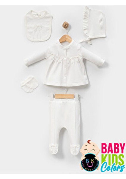 Kutulu - Kız Yenidoğan Kıyafetleri 10'lu Hastane Çıkış Setleri Incili %100 Pamuk