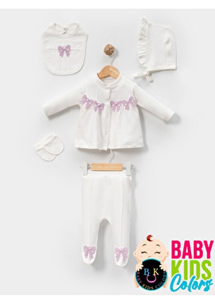 Kutulu - Kız Yenidoğan Kıyafetleri 10'lu Hastane Çıkış Setleri Incili %100 Pamuk