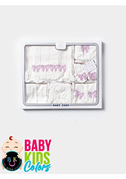 Kutulu - Kız Yenidoğan Kıyafetleri 10'lu Hastane Çıkış Setleri Incili %100 Pamuk