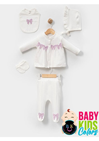 Kutulu - Kız Yenidoğan Kıyafetleri 10'lu Hastane Çıkış Setleri Incili %100 Pamuk