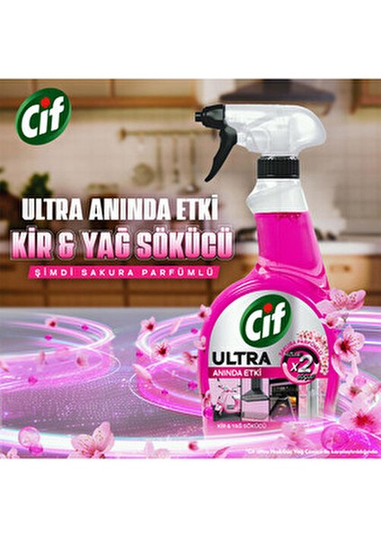 Ultra Sprey Sakura Parfümlü 1025 ml X1 + Cif Krem Sakura Parfümlü 750 ml X1 + Cif Gpc Sakura X1 modelleri