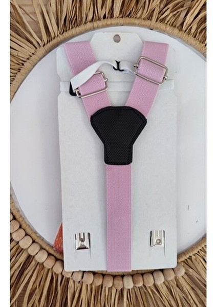 Pembe 1-9 Yaş Erkek Çocuk Pantolon Askı Papyon Seti Dayanıklı Tekstil Malzemesi modelleri