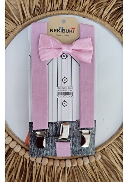 Pembe 1-9 Yaş Erkek Çocuk Pantolon Askı Papyon Seti Dayanıklı Tekstil Malzemesi fırsatları