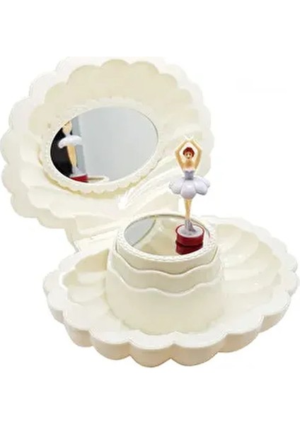 Kediye Hareketli Balerinli Istiridye Takı ve Müzik Kutusu