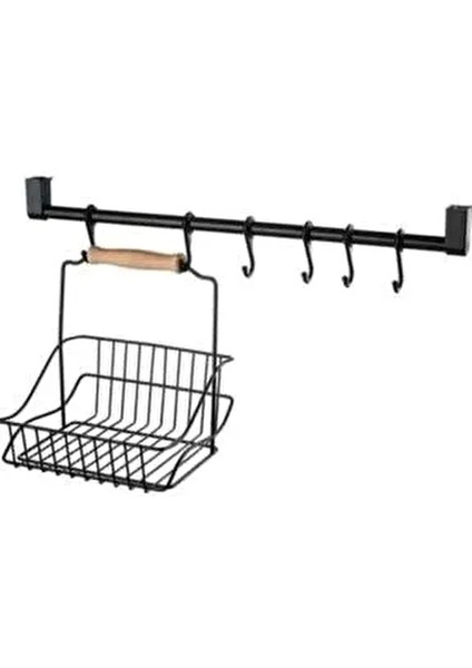 Retro Mutfak Seti Askılı ve Sepetli Askı ve Kanca