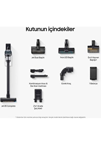 Vaccum Drmz Jet 85 Şarjlı Dikey Süpürge, 210W Emiş Gücü, Dijital Invertör Motor,0.8 Litre,led Işıklı