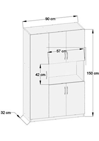 AE-3030 Duygu 5 Kapaklı Beyaz Çok Amaçlı Mutfak, Banyo,kiler,balkon Dolabı fırsatları
