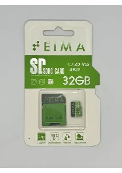 Sdhc Card 32 GB V30 4K Ultra Hd High Speed Hafiza Kartı Adaptörlü